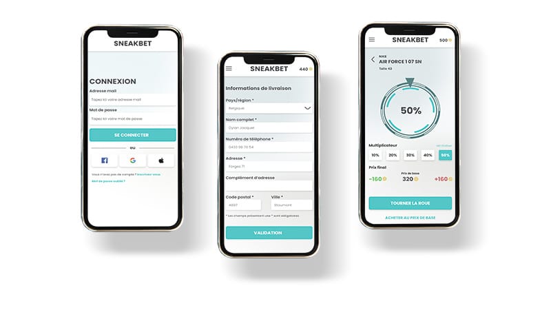 A wheel with a visible discount on the screen and two contact forms.